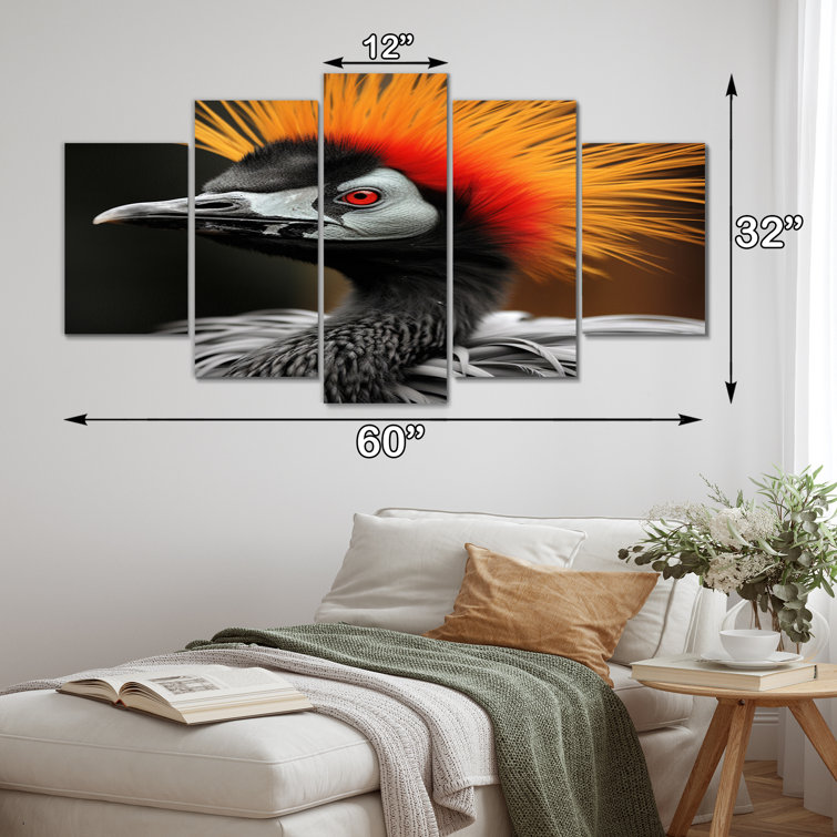 DesignArt Africa Crowed Cranes Beauty II Animals Metal Wall Art Set Wayfair Canada
